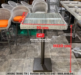Bàn bar đan nhựa giả mây HTT003