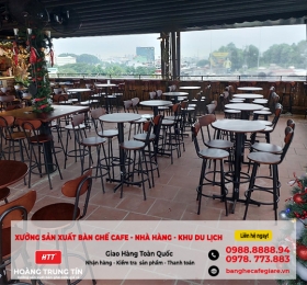 Bàn ghế bar sắt gỗ giá rẻ HTT-BGBSG21