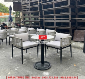 Ghế cafe khung sắt đan dây dù HTT03