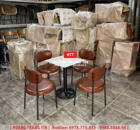 Bàn ghế cafe sắt nệm HTT053
