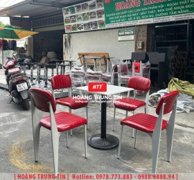 Bàn ghế cafe sắt nệm HTT056
