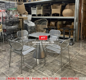 Bàn ghế sắt cafe ngoài trời HTT25
