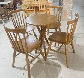 Bộ Bàn ghế gỗ cao su hoặc gỗ ash