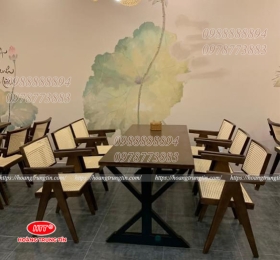 Ghế gỗ đan mây nhựa BGGHTT01