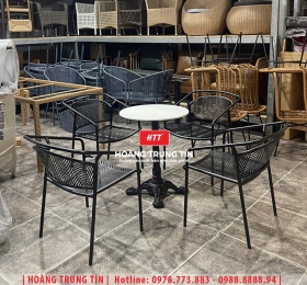 Bàn ghế sắt cafe ngoài trời HTT27