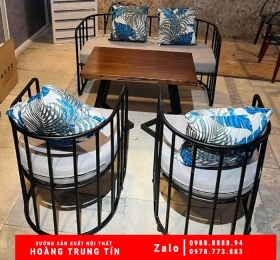 Bộ bàn ghế sofa sắt nệm HTT-18