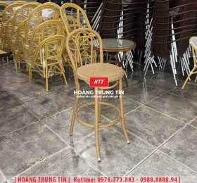 Ghế bar đan nhựa giả mây HTT009