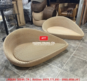 Giường tắm nắng đan nhựa giả mây HTT020