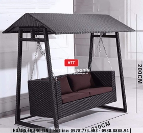 Xích đu đan nhựa giả mây ngoài trời HTT01