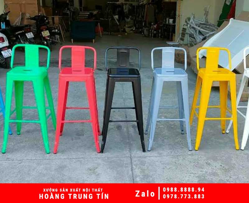 Ghế Bar Tolix Đủ Màu Có Tựa