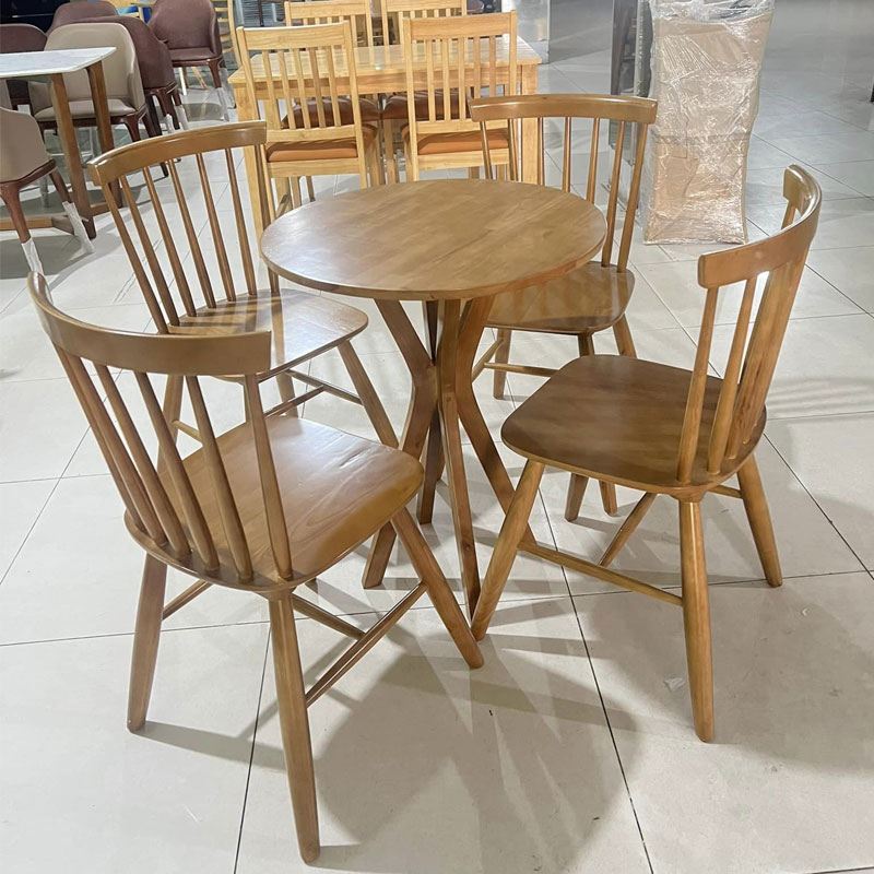 Bộ Bàn ghế gỗ cao su hoặc gỗ ash