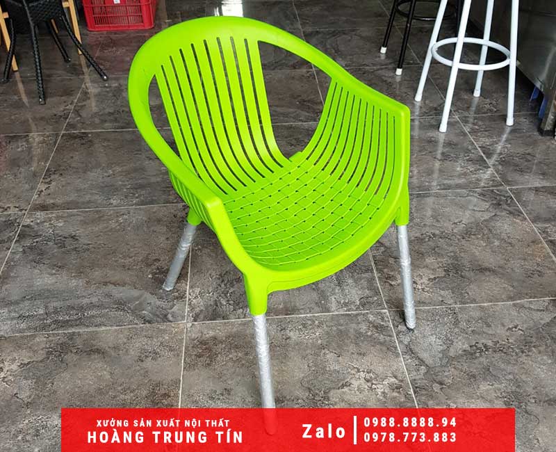 Ghế nhựa đúc chân nhôm cao cấp