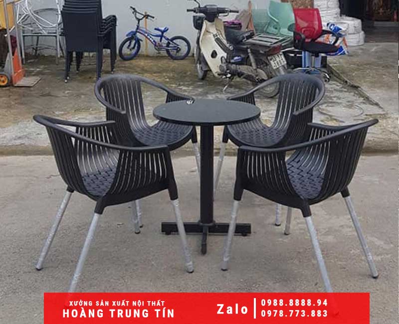 Ghế nhựa đúc chân nhôm HTT-07
