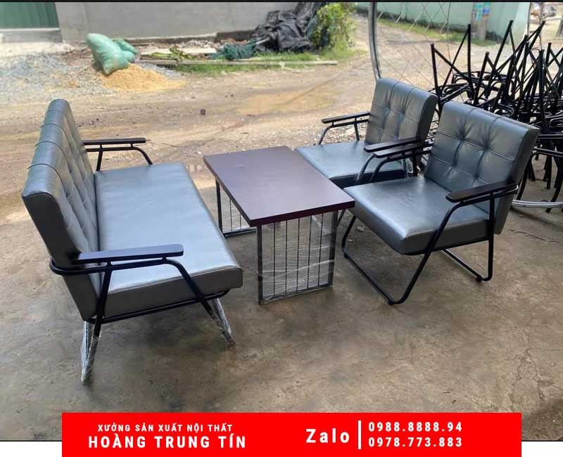 Bộ bàn ghế sofa sắt nệm HTT-17