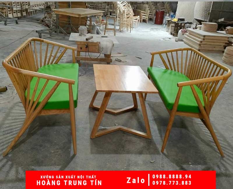 Sofa gỗ dành cho quán cà phê
